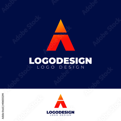 A letter logo design creative and minimal logotype vector template