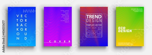 Future minimal covers design. Colorful halftone gradients. Background geometric patterns. Vector template © Archreactor