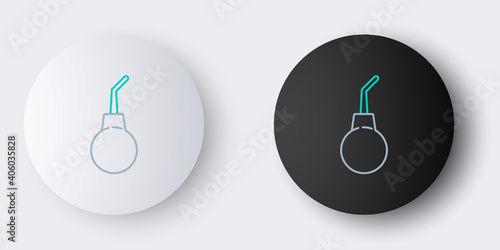 Line Enema pear icon isolated on grey background. Medical rubber pump. Colorful outline concept. Vector.