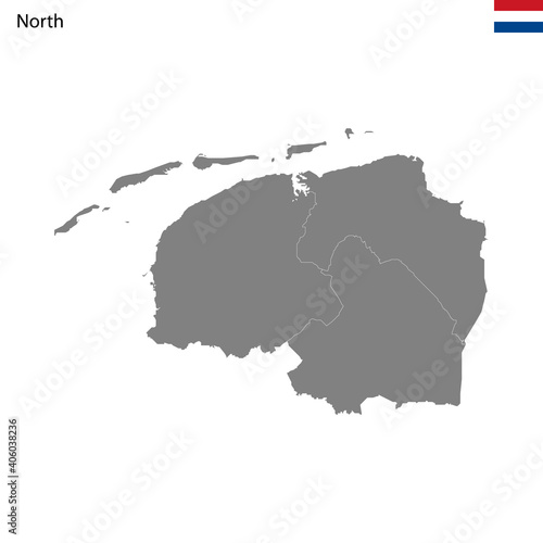 High Quality map North region of Netherlands, with borders photo
