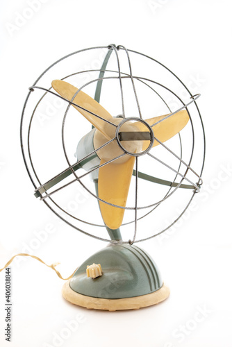 Electri vintage fan with white background