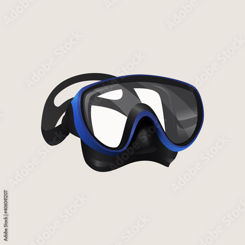 Isolated diving mask on a white background.