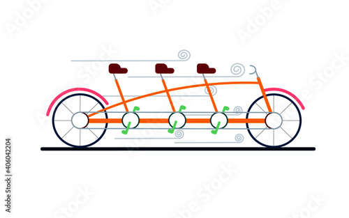 Long Three Seater Cycle Illustration Design
