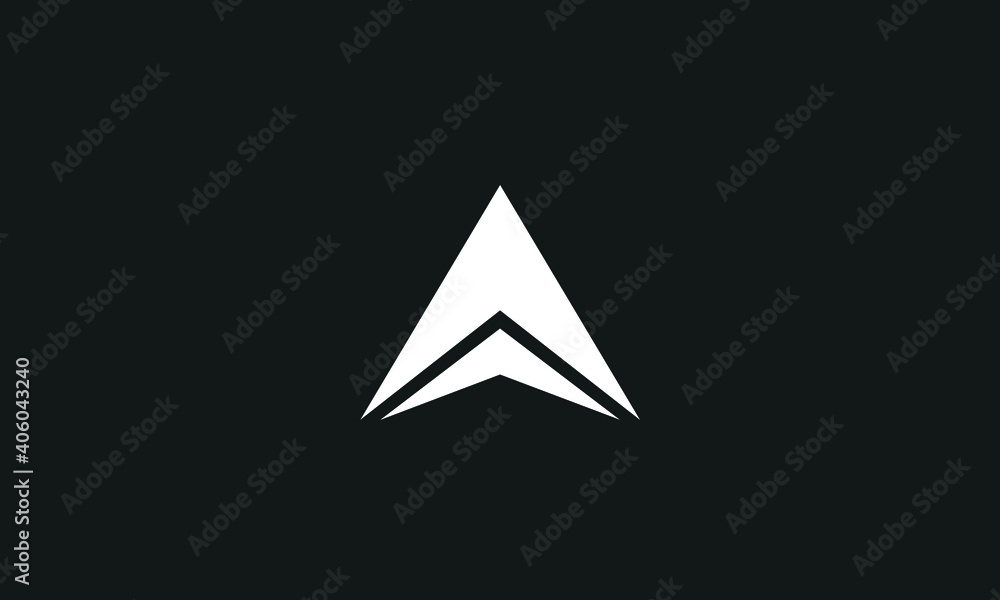 A initial minimal logo design in black background A initial minimal logo design in black background
