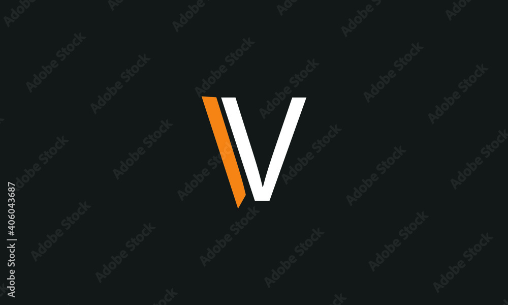 v or iv minimal text initial logo design v or iv minimal text initial logo design