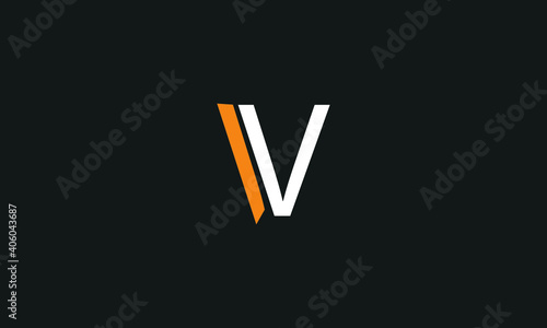 v or iv minimal text initial logo design