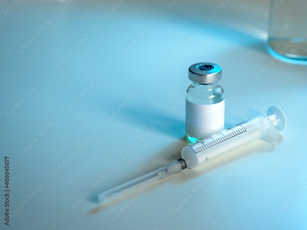 Vaccine covid-19 virus pandemic imunology, medical bottle with syringe Vaccine covid-19 virus pandemic imunology, medical bottle with syringe
