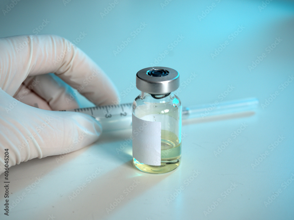 Vaccine covid-19 virus pandemic imunology, medical bottle with syringe Vaccine covid-19 virus pandemic imunology, medical bottle with syringe