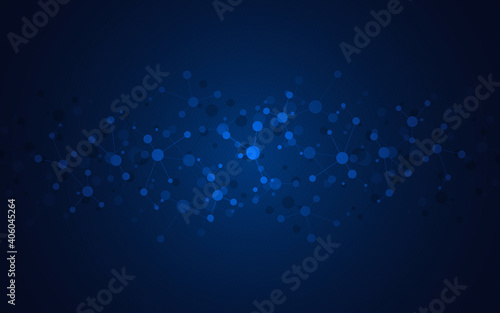 Abstract technology background with molecular structures