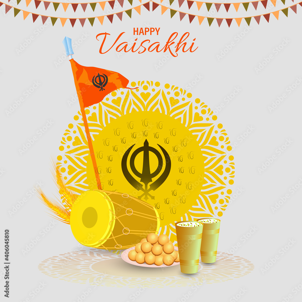 Vector Illustration Of Happy Baisakhi Celebration. Vaisakhi, Also Known ...