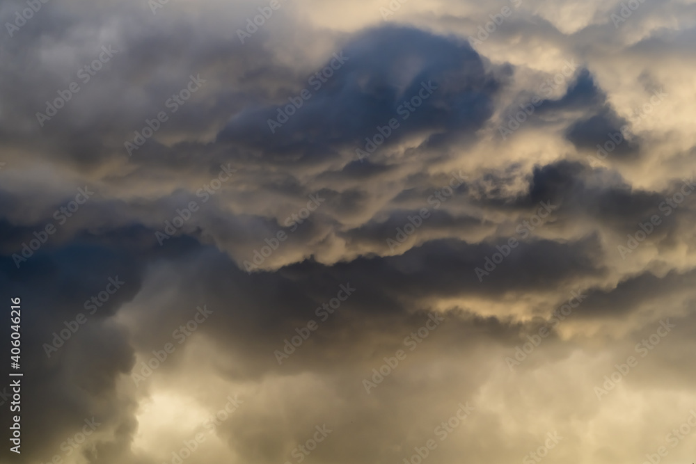 Thunderclouds in the sky, dramatic heaven sight