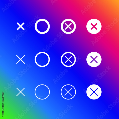 Set of cross or close icon 