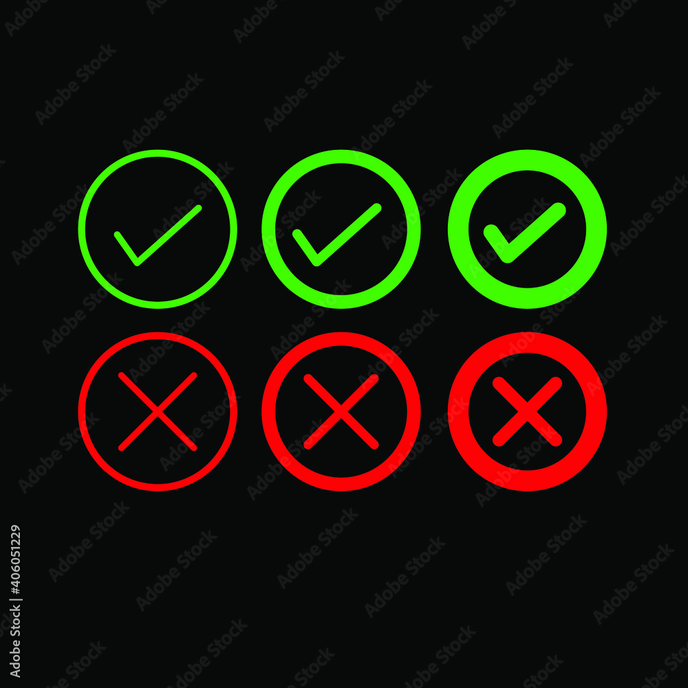Set of yes and no icon
Set of yes and no icon