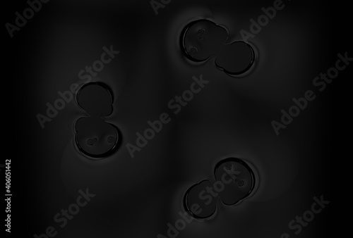 Fantastic black fractal background. Abstract fractal texture of black glass. Digital art. 3D rendering.