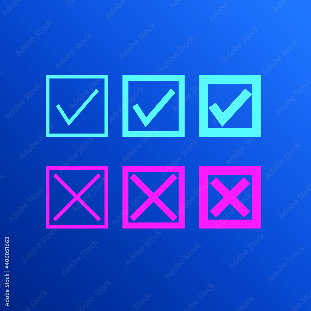 Set of yes and no icon
Set of yes and no icon