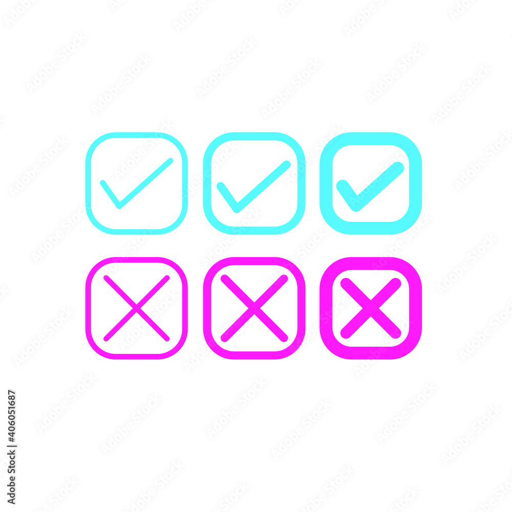 Set of yes and no icon
Set of yes and no icon