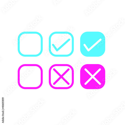 Set of yes and no icon
