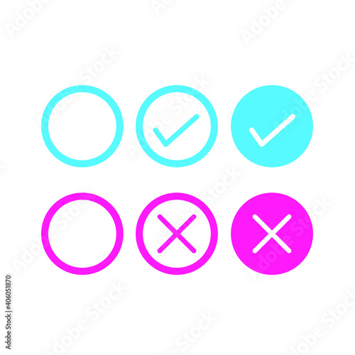 Set of yes and no icon
