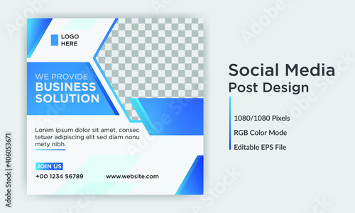 Corporate business social media post banner design template