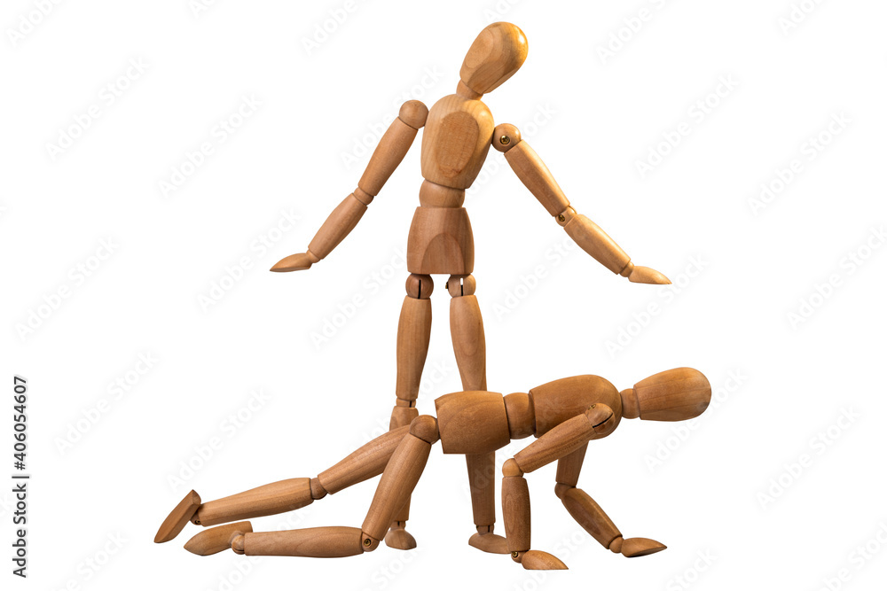 Wooden dummy kneels and pleads for help and forgiveness. Wooden dummy kneels and pleads for help and forgiveness.