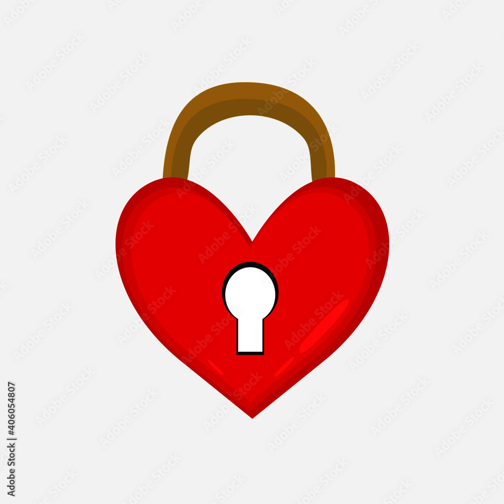 illustration from a simple padlock love illustration from a simple padlock love