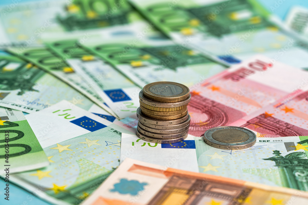 Bunch of european money with coins and banknotes Bunch of european money with coins and banknotes