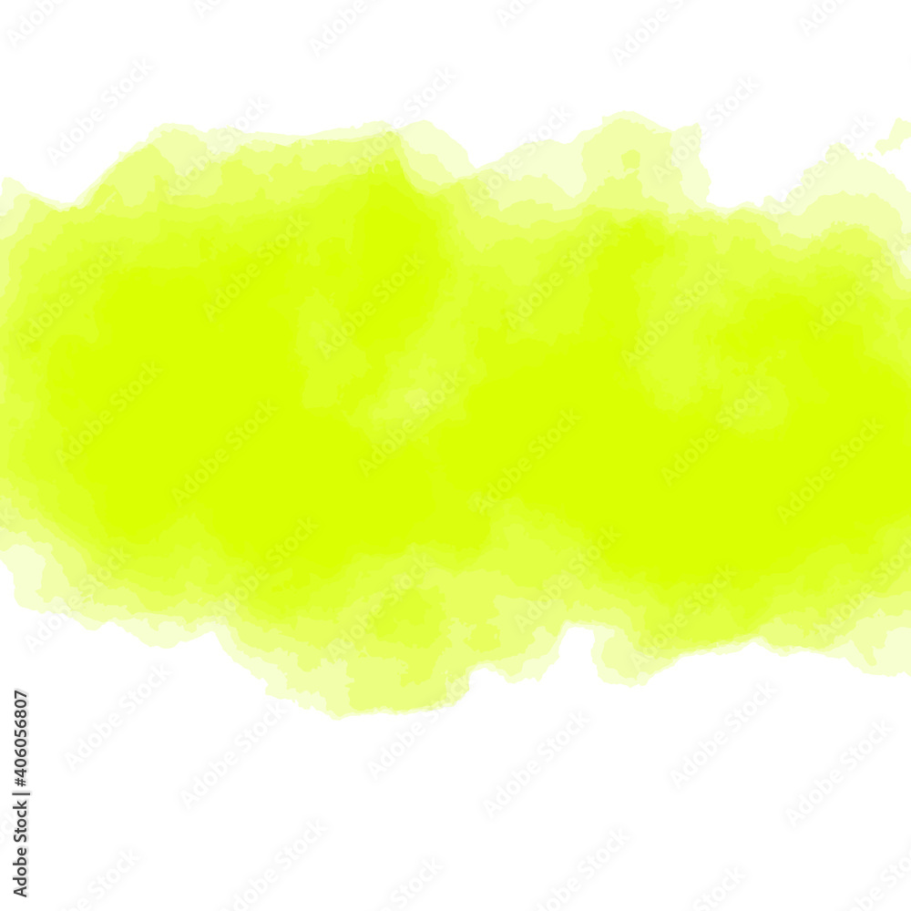 watercolor vector background, white and yellow green color, cloud pattern