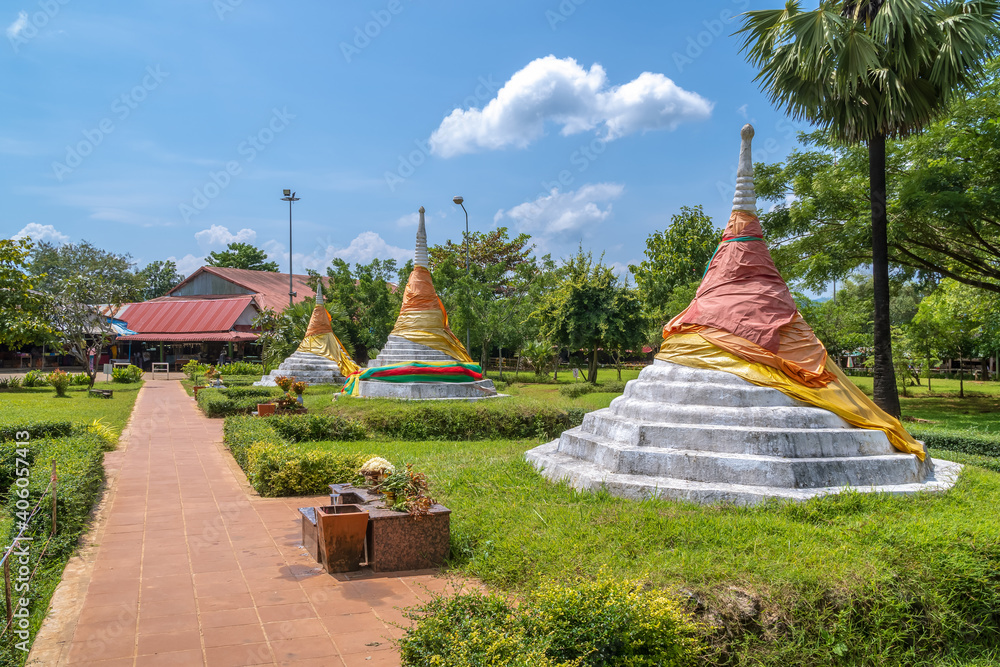 Three Pagodas Pass, border between Thailand and Myanmar at Sangkhlaburi