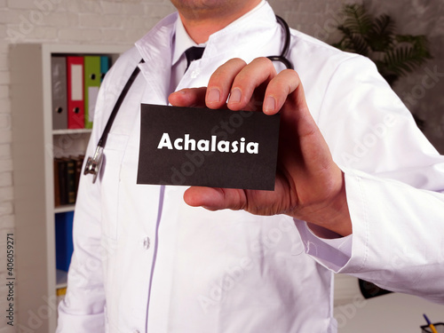 Health care concept meaning Achalasia with phrase on the piece of paper. photo