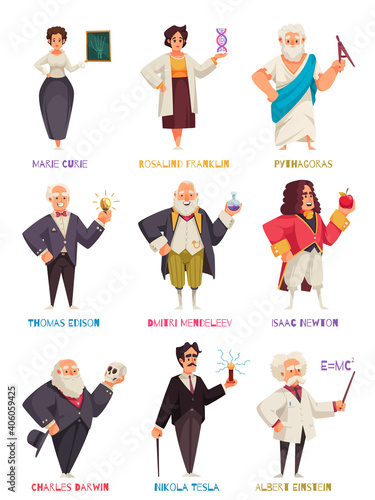 Famous Scientists Characters Set