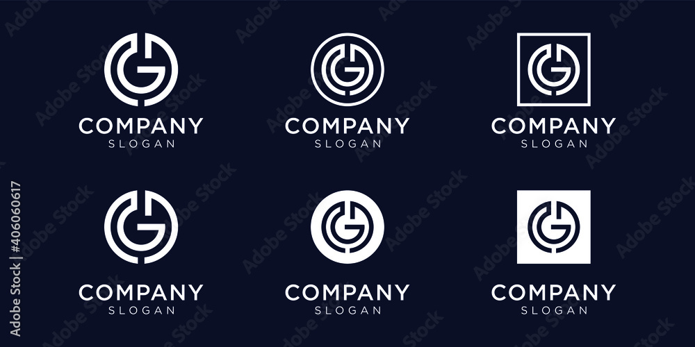 Modern monogram letter gd logo collection for company Modern monogram letter gd logo collection for company