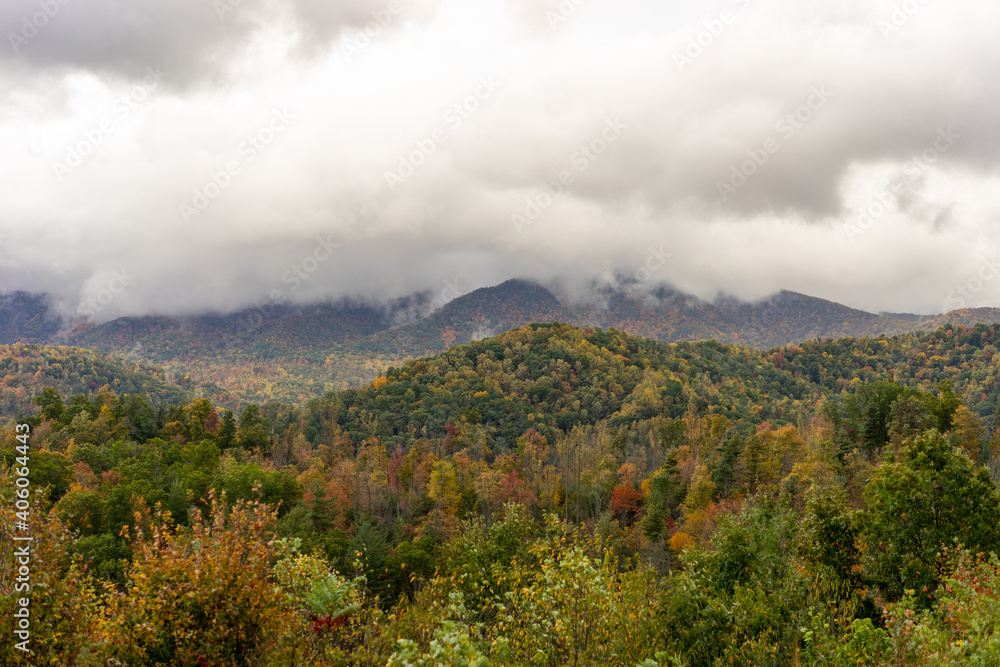 clouds in the mountains