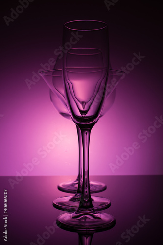 photo of a glass on a color background
