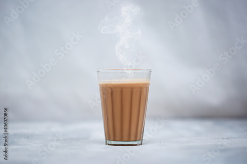 Fresh milk tea or Indian Kadak Chai.