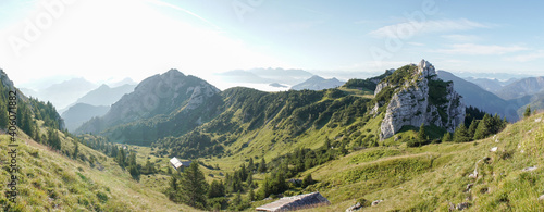 Wendelstein Mountain and Green hiking landscapes in the Bavarian Alps of South Germany. © Christopher