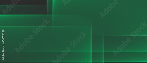 Simple and elegant background with green shiny stripes line on black, abstract background design
