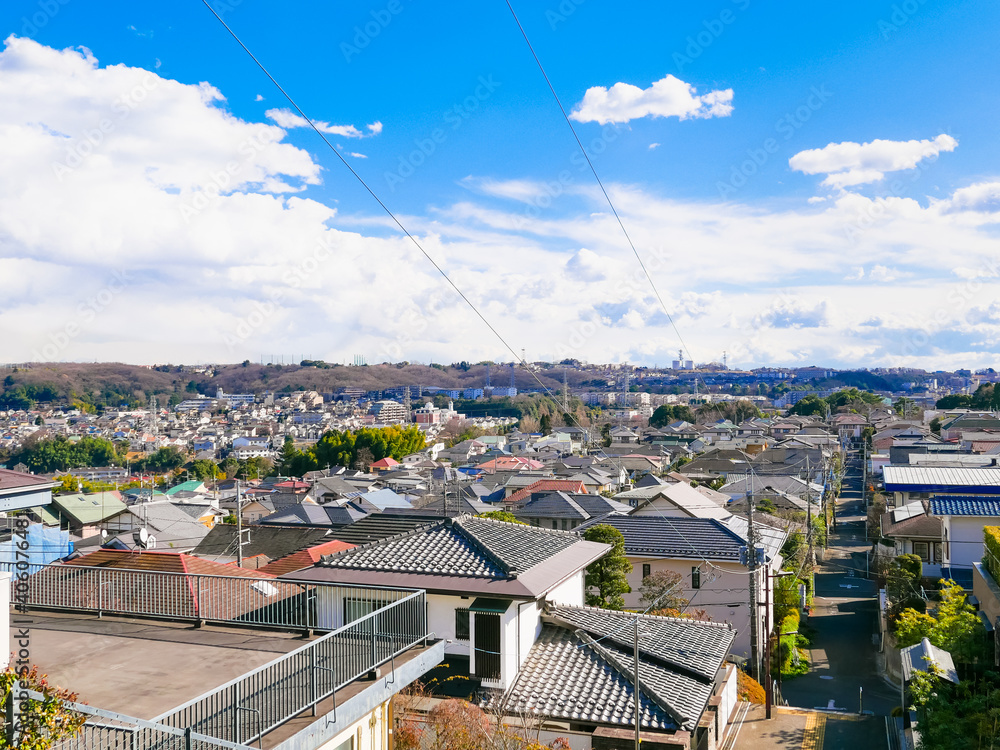 Fototapeta premium 丘の上から眺める住宅街