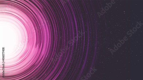 Pink Spiral Black Hole on Galaxy Background.planet and physics concept design,vector illustration.