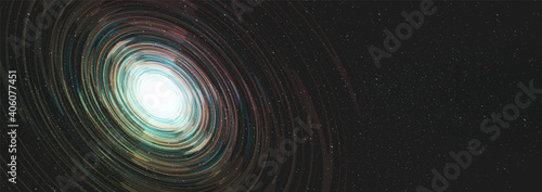 Panorama Nebula interstellar on Galaxy background with Milky Way spiral,Universe and starry concept desig,vector