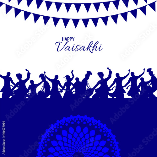 Vector Illustration Of Happy Baisakhi Celebration. Vaisakhi, also known as Baisakhi festival in Hinduism and Sikhism