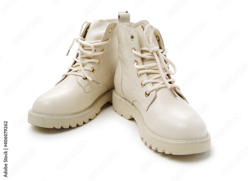 women's boots on white background women's boots on white background