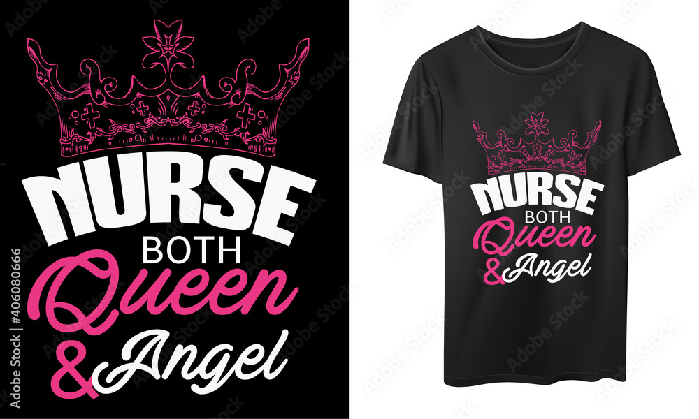 Nurse both queen and angel,  t-shirt typography t-shirt, Vintage nurse emblems, i love my family, Slogan about love