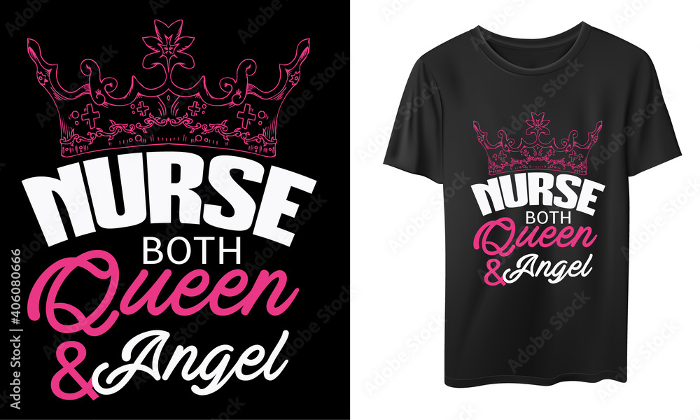 Nurse both queen and angel, t-shirt typography t-shirt, Vintage nurse emblems, i love my family, Slogan about love Nurse both queen and angel, t-shirt typography t-shirt, Vintage nurse emblems, i love my family, Slogan about love
