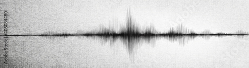 Earthquake Wave Low and Hight richter scale with Circle Vibration on Old paper background,audio wave diagram concept,design for education and science,Vector Illustration.