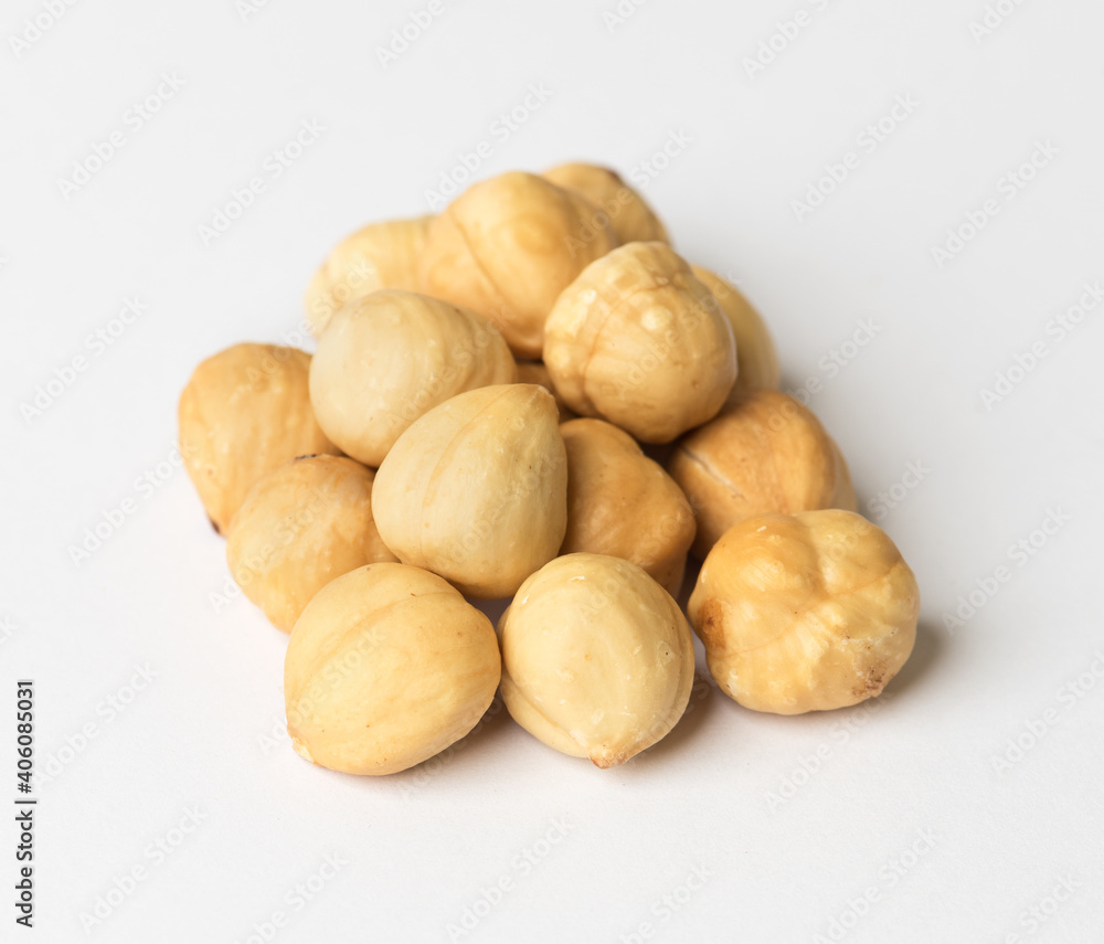 HAZELNUT. Hazelnuts isolated on white background. HAZELNUT. Hazelnuts isolated on white background.