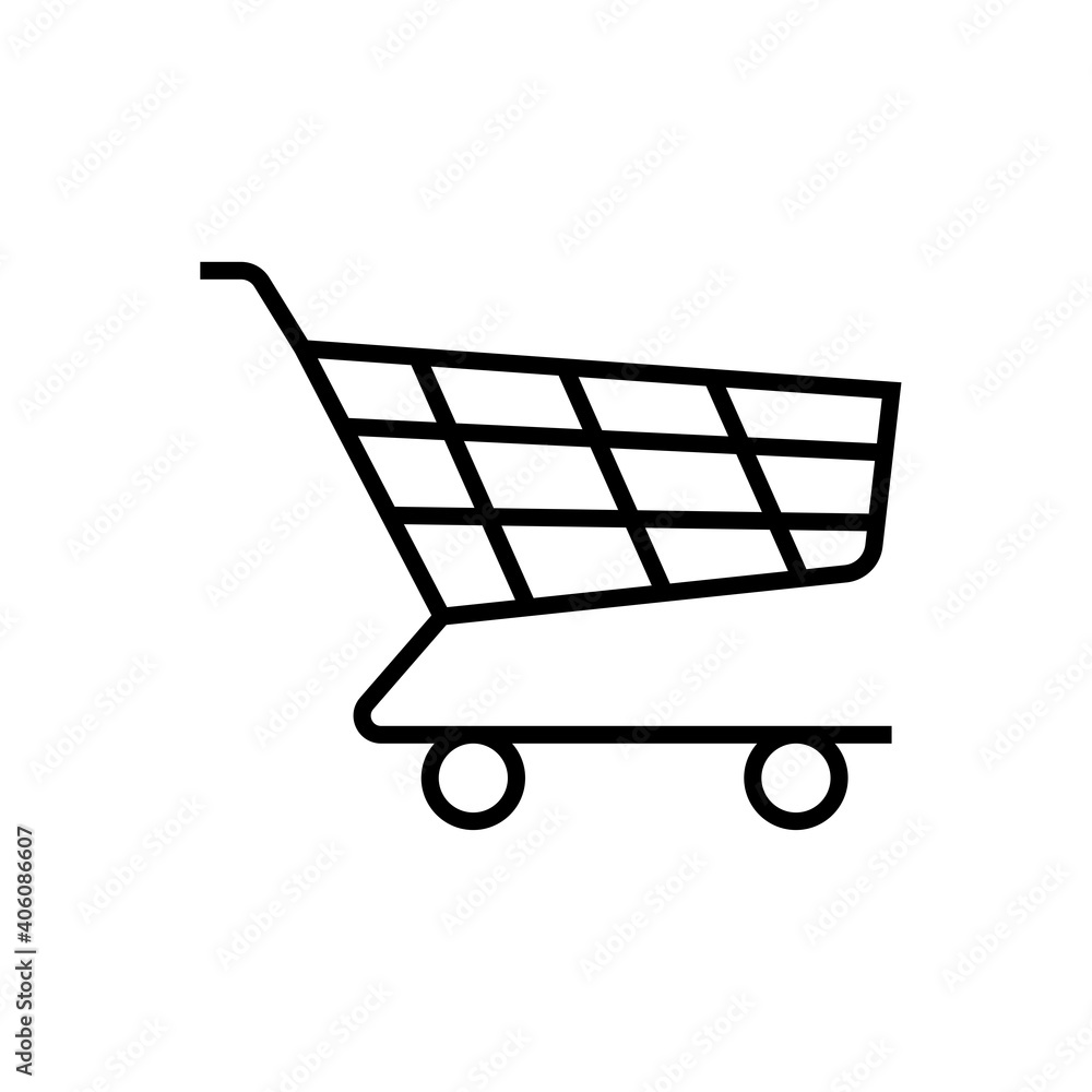 Basket trolley icon line style vector design element Basket trolley icon line style vector design element