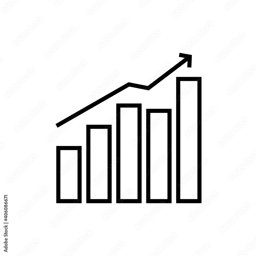 Businesss graph icon line style vector design element Businesss graph icon line style vector design element