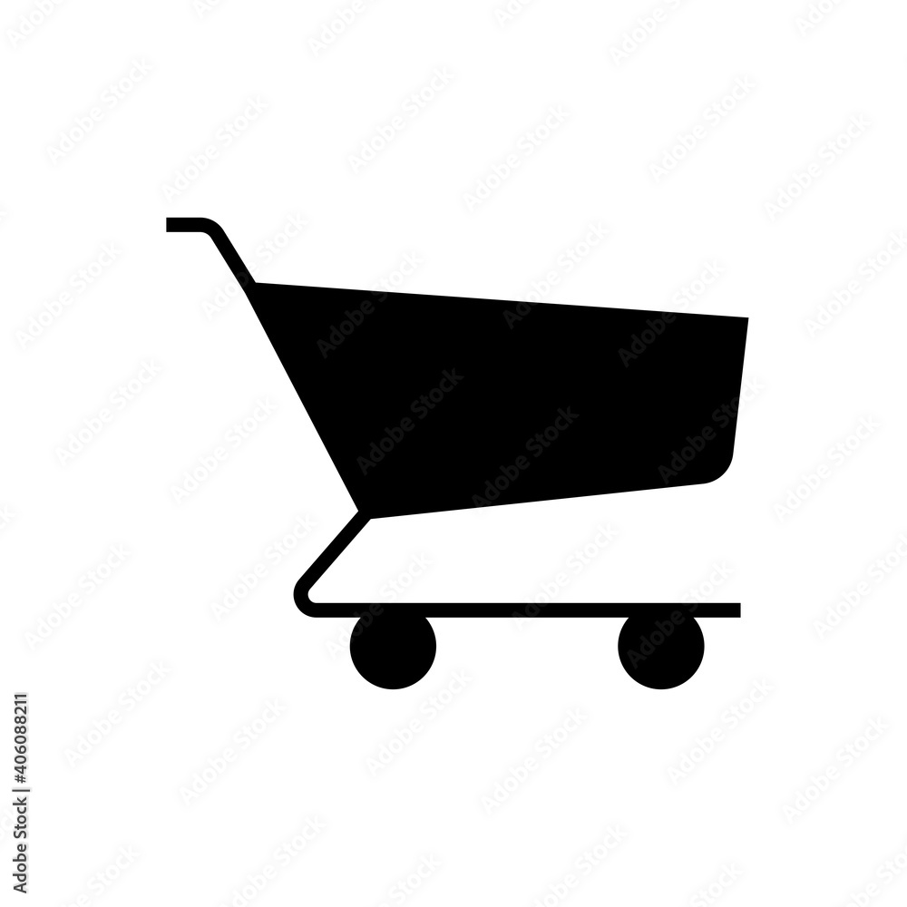 Basket trolley icon glyph style vector design element Basket trolley icon glyph style vector design element