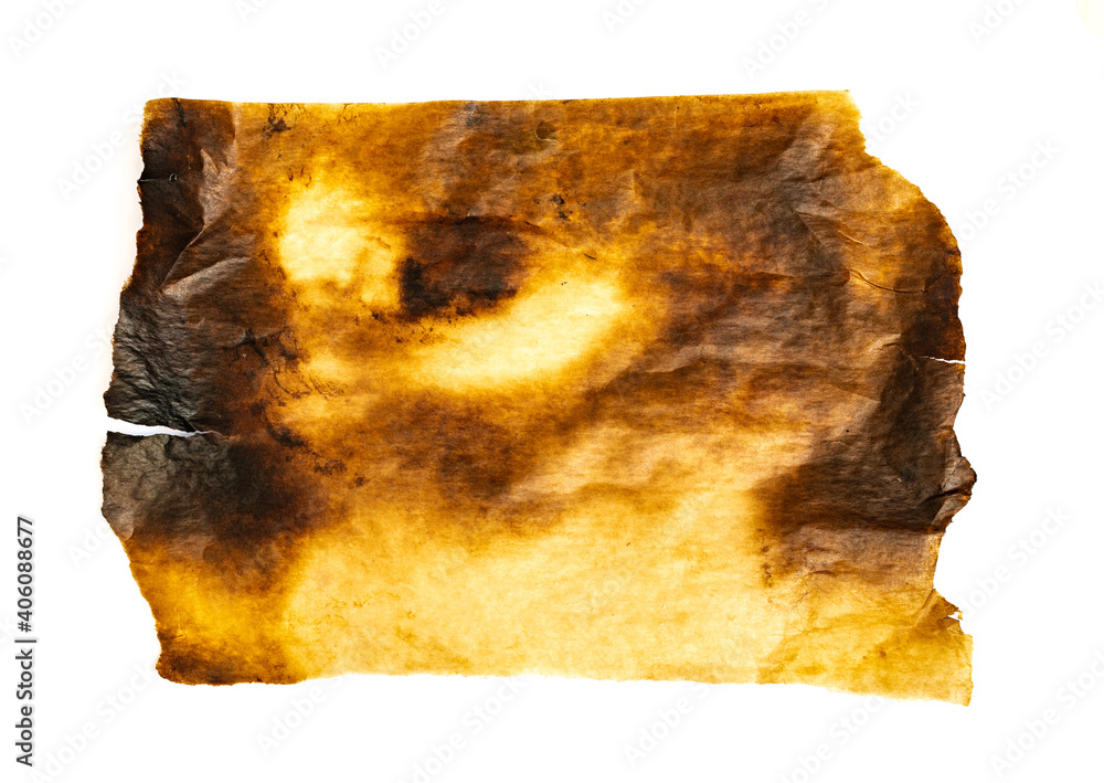paper sheet old burned document with rough yellow-brown texture. paper sheet old burned document with rough yellow-brown texture.