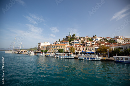 view of the port country Poros, greece © Dimitar